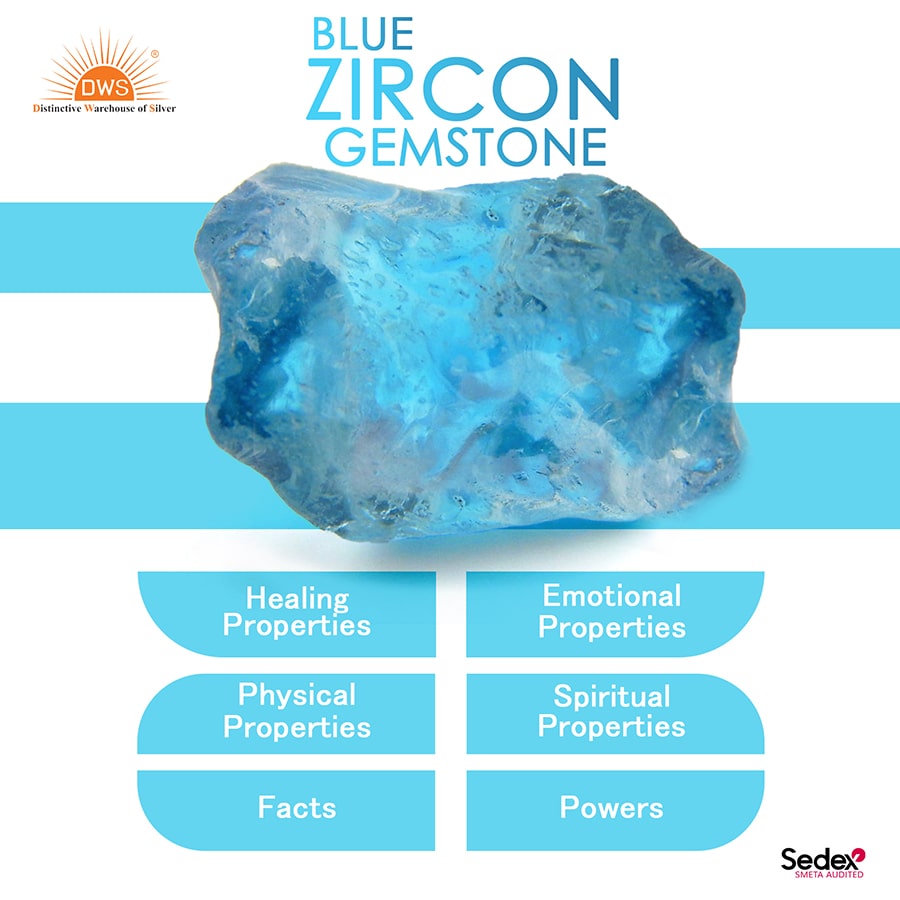 Natural hot sale blue zircon